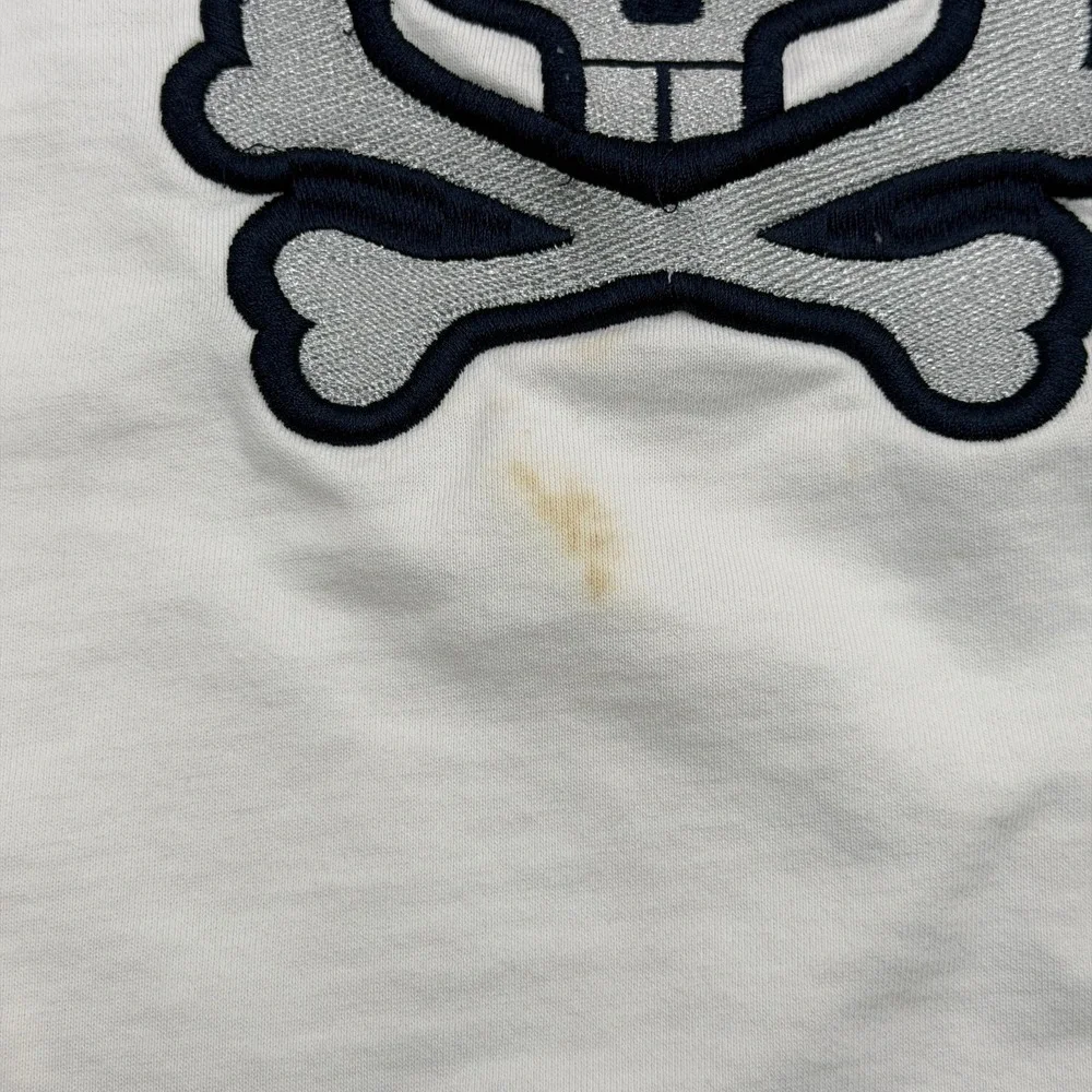 Psycho Bunny Sweatshirt Boys Large White Crewneck Crossbones Embroidered Logo